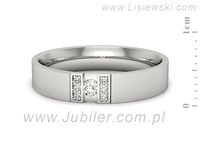Pierscionek Obrączka z brylantami białe złoto próba 585 - p16744bms- 2