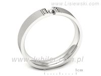 Pierscionek Obrączka z brylantami białe złoto próba 585 - p16744bms- 3