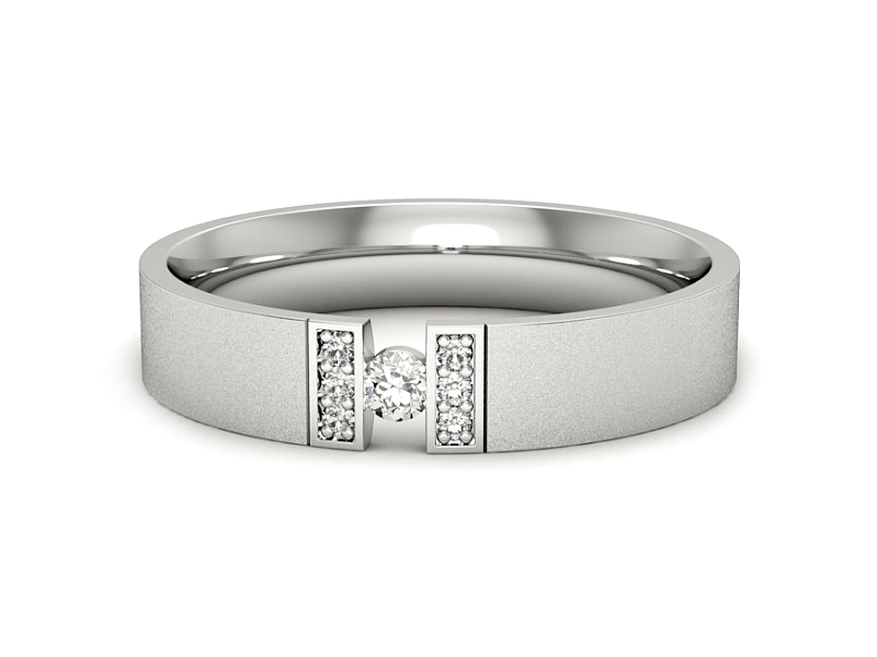 Pierścionekobrączka z brylantami białe złoto - p16744bms — zdjęcie 3