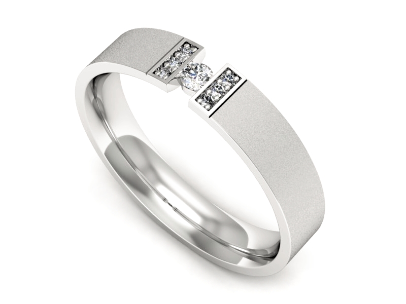 Pierścionekobrączka z brylantami białe złoto - p16744bms