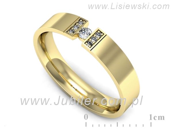 Obrączka z brylantami żółte złoto próba 585 - p16744z- 1