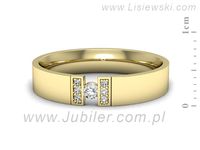 Obrączka z brylantami żółte złoto próba 585 - p16744z- 2