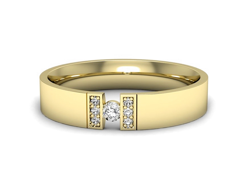 Obrączka z brylantami żółte złoto - p16744z — zdjęcie 3