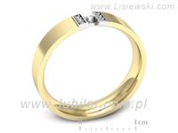 Obrączka z brylantami z żółtego i białego złota dwukolorowe - p16744zb- 3