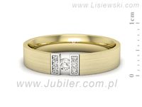Obrączka z brylantami z żółtego i białego złota dwukolorowe - p16744zbmp- 2