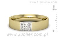 Obrączka z brylantami z żółtego i białego złota dwukolorowe - p16744zbms- 2