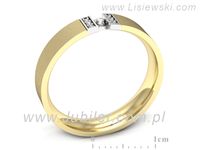 Obrączka z brylantami z żółtego i białego złota dwukolorowe - p16744zbms- 3