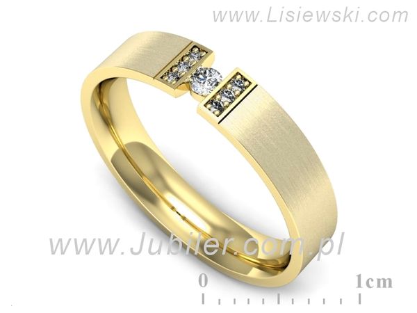 Obrączka z brylantami żółte złoto próba 585 - p16744zmp- 1