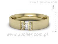 Obrączka z brylantami żółte złoto próba 585 - p16744zmp- 2
