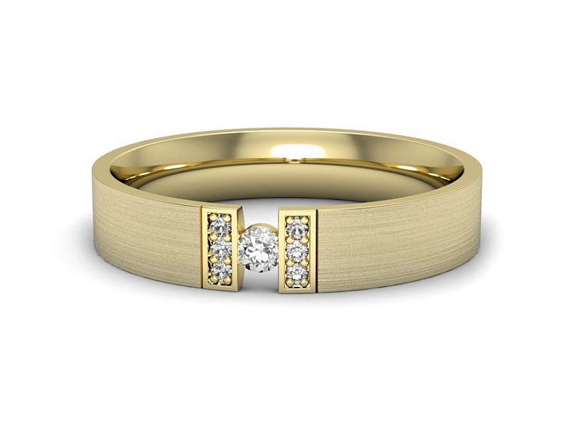 Obrączka z brylantami żółte złoto - p16744zmp — zdjęcie 3