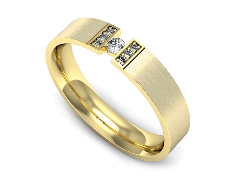 Obrączka z brylantami żółte złoto - p16744zmp