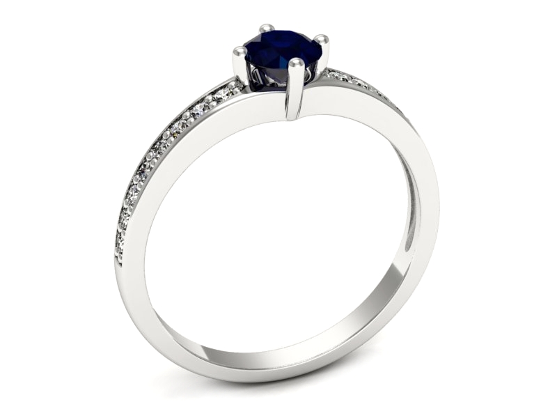 Pierścionek z szafirem i brylantami - p16747bsz — zdjęcie 3