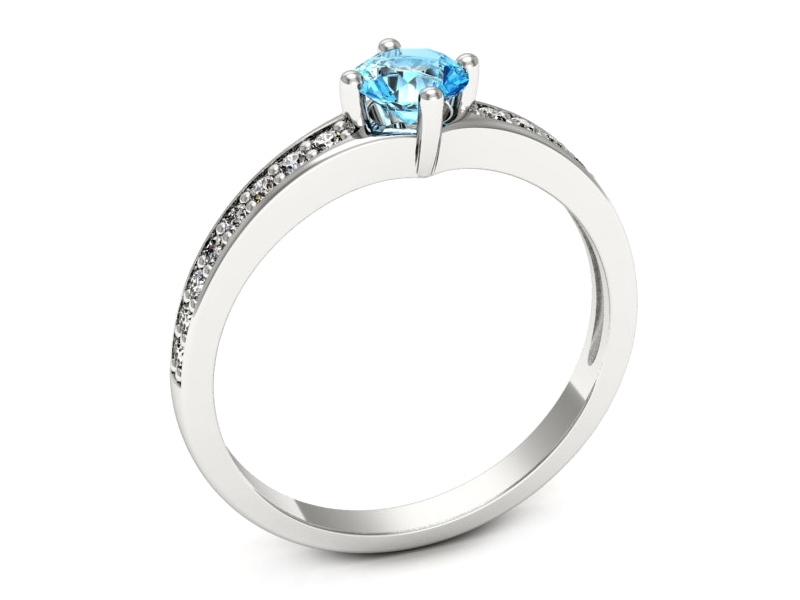 Pierścionek z topazem i brylantami białe złoto - p16747btp — zdjęcie 3