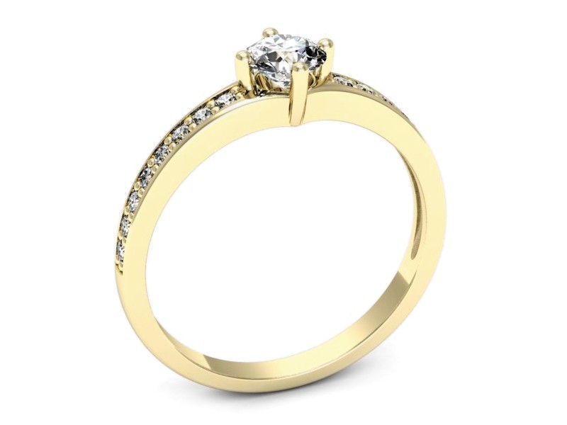 Złoty pierścionek z brylantami żółte złoto - p16747z — zdjęcie 3