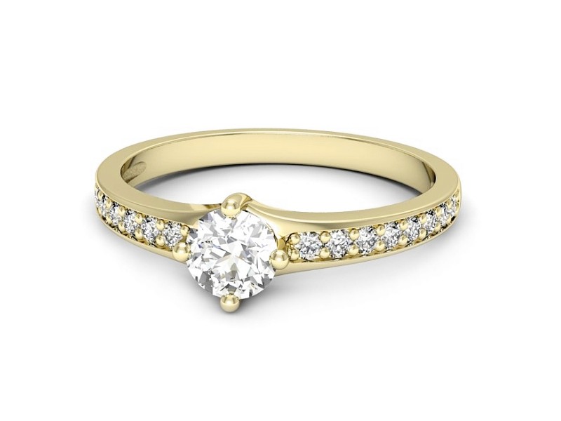 Złoty pierścionek z brylantami żółte złoto - p16747z — zdjęcie 2