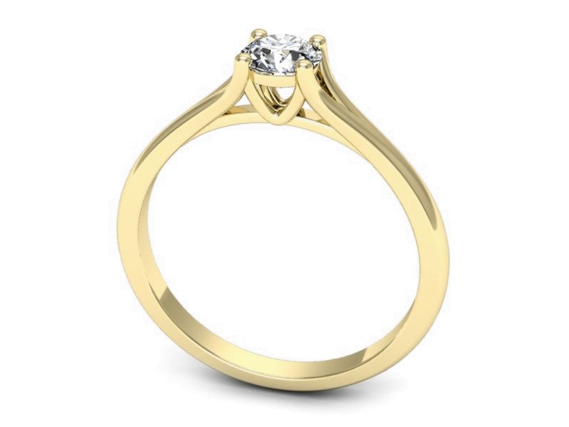 Złoty pierścionek z brylantem żółte złoto - p16748z — zdjęcie 3