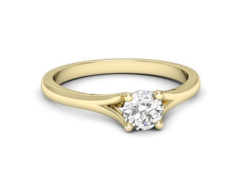 Złoty pierścionek z brylantem żółte złoto - p16748z — zdjęcie 2