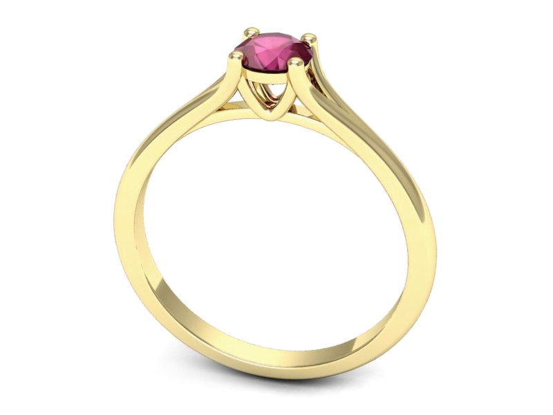 Złoty pierścionek z rubinem żółte złoto - p16748zr — zdjęcie 3