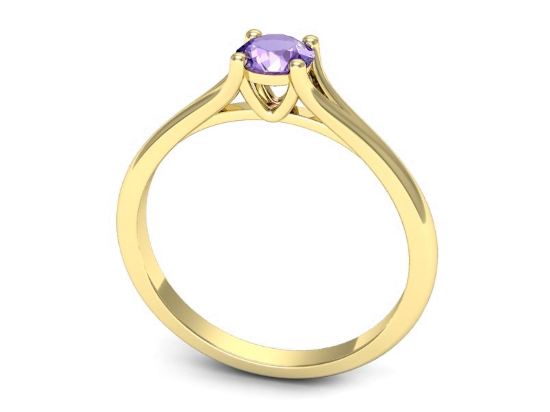 Złoty pierścionek z tanzanitem żółte złoto - p16748zt — zdjęcie 3