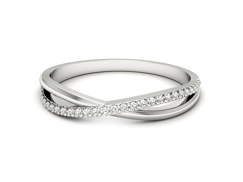 Złoty pierścionek z brylantami białe złoto - p16749b — zdjęcie 5