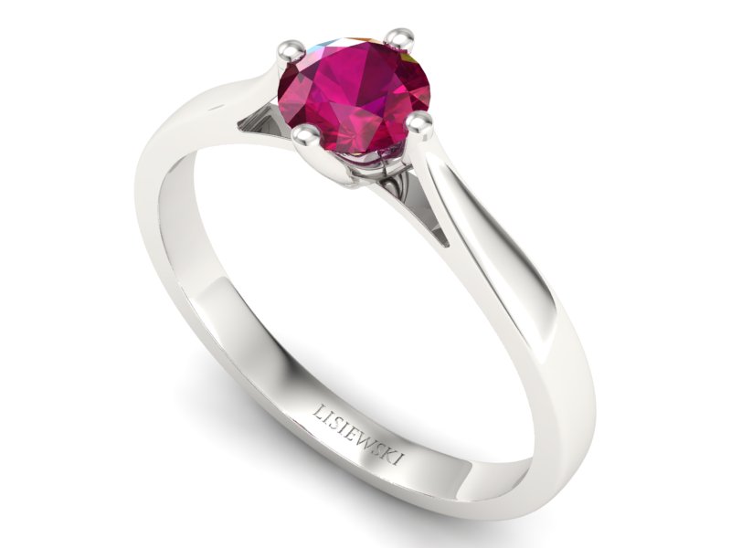 Złoty pierścionek z rubinem białe złoto - p16751br — zdjęcie 3