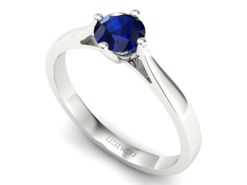 Złoty pierścionek z szafirem białe złoto - p16751bsz — zdjęcie 3