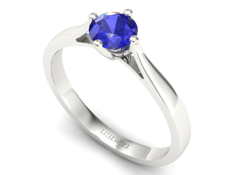 Złoty pierścionek z szafirem białe złoto - p16751bszc — zdjęcie 3