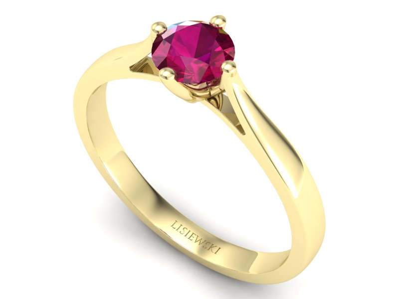 Złoty pierścionek z rubinem - p16751zr — zdjęcie 3