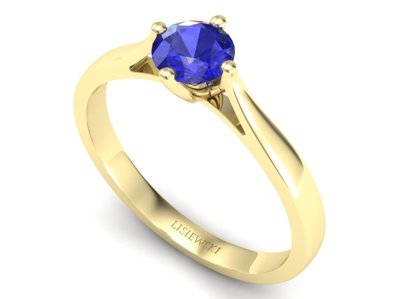 Złoty pierścionek z szafirem żółte złoto szafir - p16751zszc — zdjęcie 3