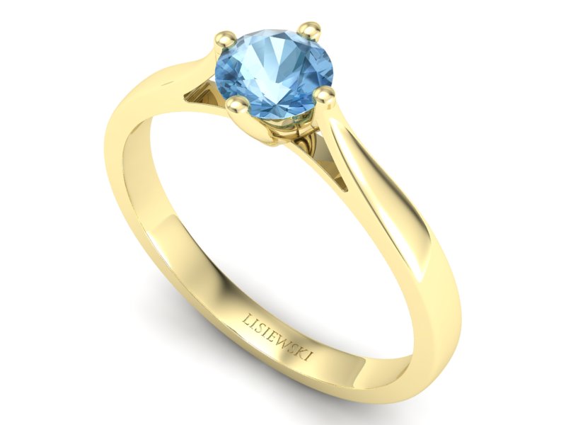 Złoty pierścionek z topazem żółte złoto - p16751ztp — zdjęcie 3