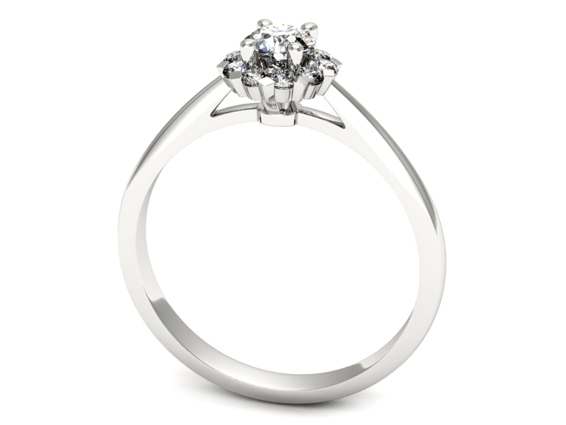 Złoty pierścionek z brylantami białe złoto - p16752b — zdjęcie 3