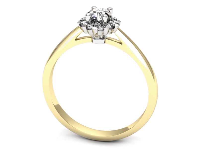 Pierścionek z brylantami żółte białe złoto - p16752zb — zdjęcie 3