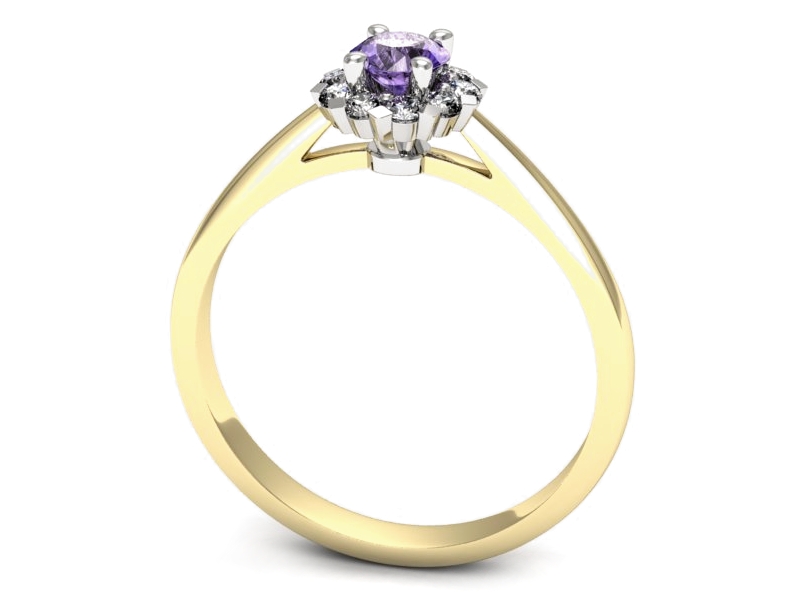 Pierścionek z tanzanitem i brylantami - p16752zbt — zdjęcie 3