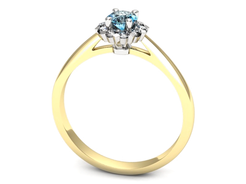Pierścionek z topazem i brylantami - p16752zbtp — zdjęcie 3