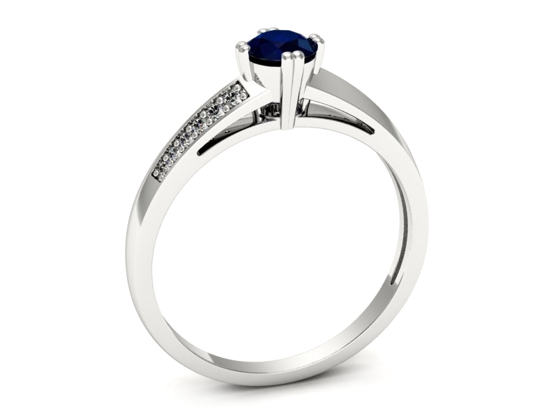 Pierścionek z szafirem i brylantami - p16753bsz — zdjęcie 3