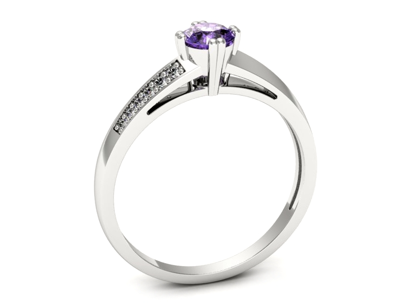 Pierścionek z tanzanitem białe złoto i brylantami - p16753bt — zdjęcie 3