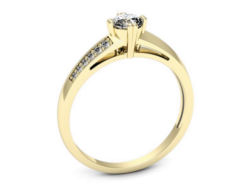 Złoty pierścionek z brylantami żółte złoto - p16753z — zdjęcie 3