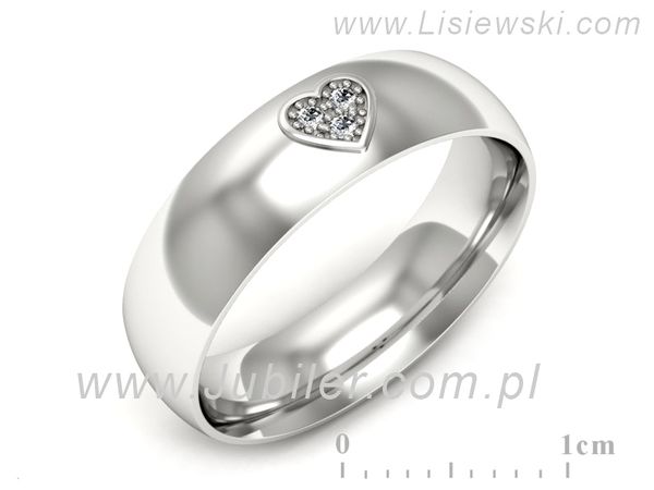 Pierscionek Obrączka z brylantami białe złoto próba 585 - p16754b- 1