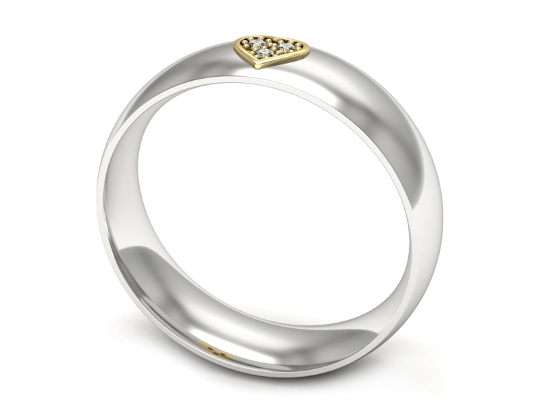 Obrączka z brylantami z żółtego i białego złota - p16754bz — zdjęcie 2