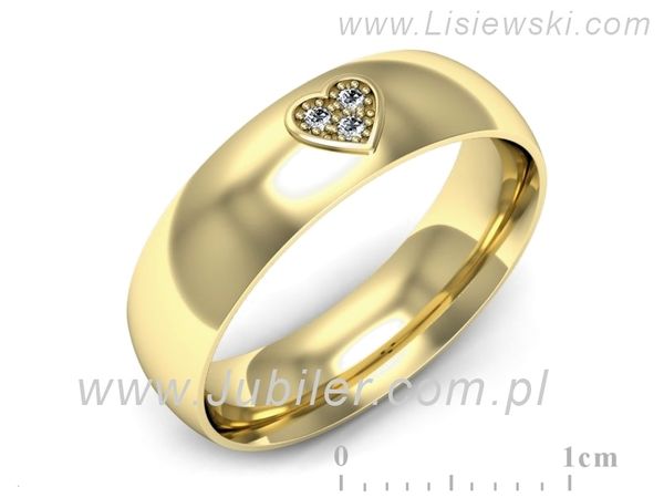 Obrączka z brylantami żółte złoto próba 585 - p16754z- 1