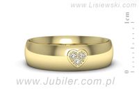 Obrączka z brylantami żółte złoto próba 585 - p16754z- 2