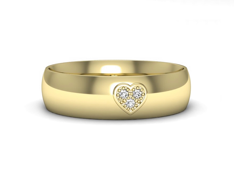 Obrączka z brylantami żółte złoto - p16754z — zdjęcie 3