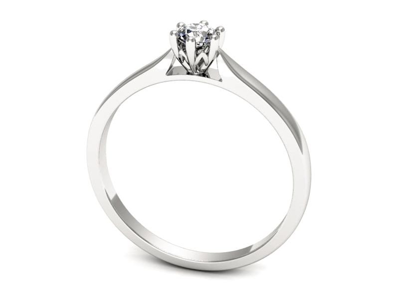 Złoty pierścionek z brylantem białe złoto - p16755b — zdjęcie 3