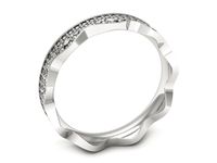 Pierscionek Obrączka z brylantami białe złoto próba 585 - p16757b- 3
