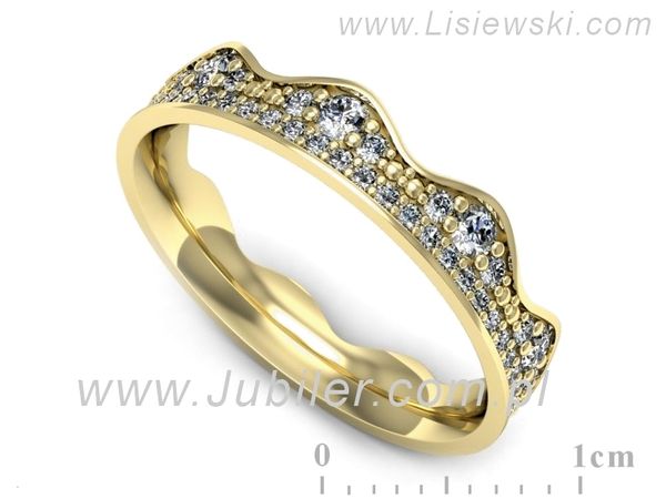 Obrączka z brylantami żółte złoto próba 585 - p16757z- 1