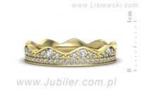 Obrączka z brylantami żółte złoto próba 585 - p16757z- 2