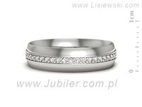 Pierscionek Obrączka z brylantami białe złoto próba 585 - p16758b- 2