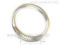 Obrączka z brylantami z żółtego i białego złota dwukolorowe - p16758bz- 3