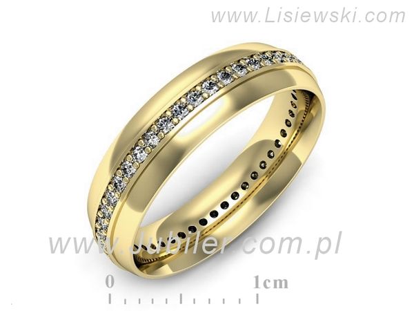 Obrączka z brylantami żółte złoto próba 585 - p16758z- 1
