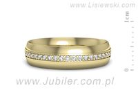 Obrączka z brylantami żółte złoto próba 585 - p16758z- 2